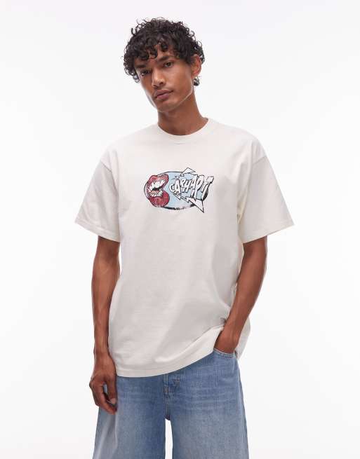 Carhartt WIP – Louder – Loose Fit T-Shirt in Cremeweiß mit Motiv