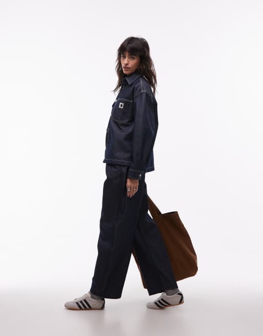 Carhartt WIP – Louis – Niebieska koszula ze sztywnego jeansu, 3 z 4
