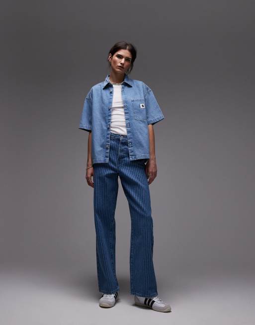 Carhartt WIP lovilia denim shirt in light wash