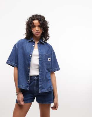 Carhartt WIP - Lovilia - Hemd aus Baumwolle in blauer Stone-Waschung