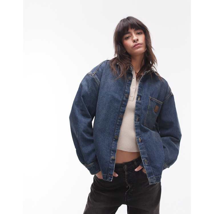 Carhartt WIP lovilia shirt jacket in blue wash | ASOS