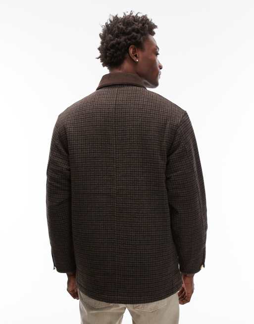 Carhartt WIP – Lowis Chore – Brun kappa med hundtandsmönstrad, 3 av 5