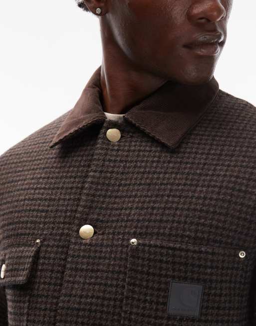 Carhartt WIP – Lowis Chore – Brun kappa med hundtandsmönstrad, 5 av 5