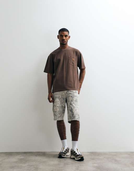 Carhartt WIP - Løstsiddende brun T-shirt med lomme, 2 af 5