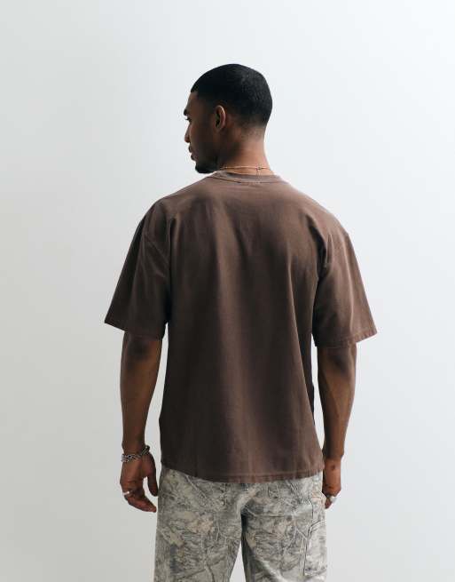 Carhartt WIP - Løstsiddende brun T-shirt med lomme, 3 af 5
