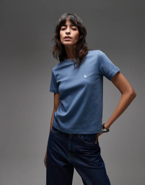 Carhartt WIP – Luca – Blekblå t-shirt med korta ärmar - view 1