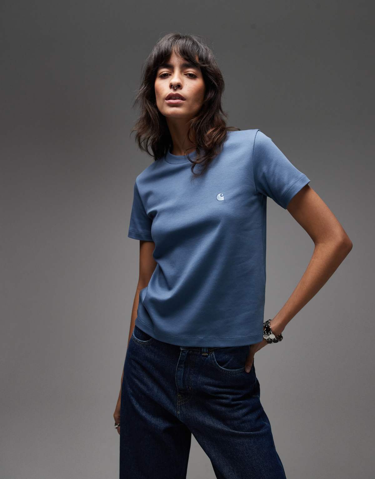 Carhartt WIP luca short sleeve t-shirt in washed blue