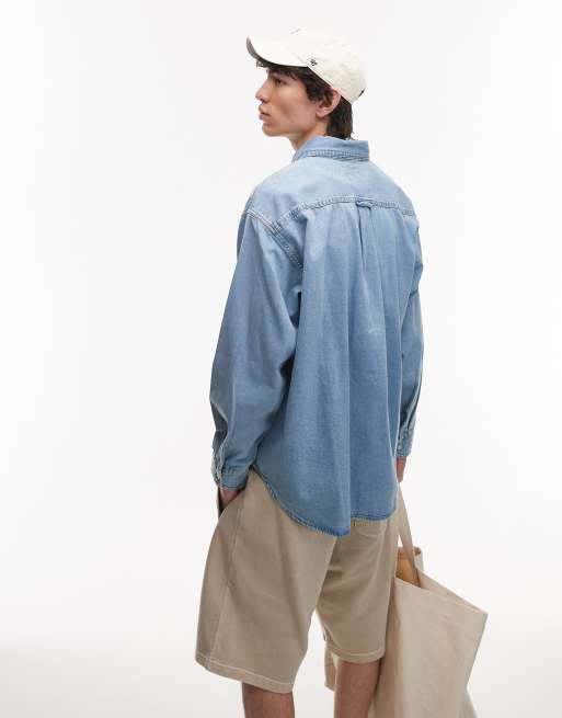 Carhartt WIP lucas denim shirt in mid blue | ASOS