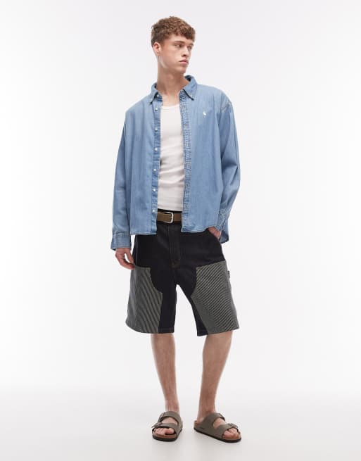 Carhartt WIP lucas long sleeve denim shirt in mid wash, 2 of 5