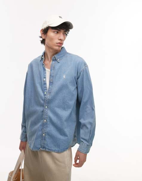 Carhartt WIP – Lucas – Mellanblå jeansskjorta - view 1