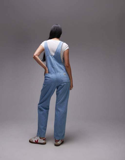 Carhartt WIP - Lyseblå denim-overalls med lige ben, 2 af 4