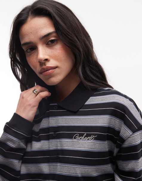 Carhartt WIP - Mabel - Polo manches longues à rayures - Noir - view 1