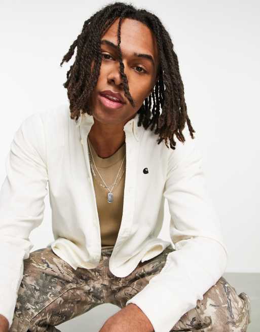 Carhartt WIP maddison corduroy shirt in off-white