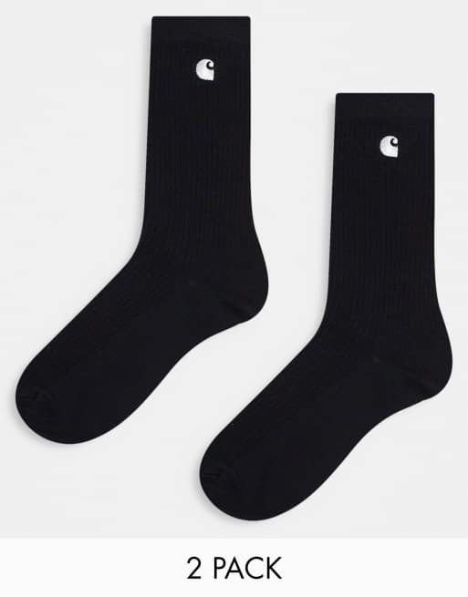 Carhartt WIP madison 2 pack socks in black ASOS