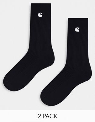 Carhartt WIP madison 2 pack socks in black