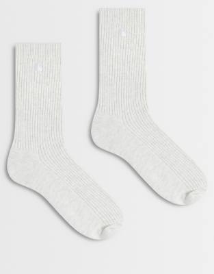 Carhartt Wip Unisex Grey Madison 2 Pack Socks In