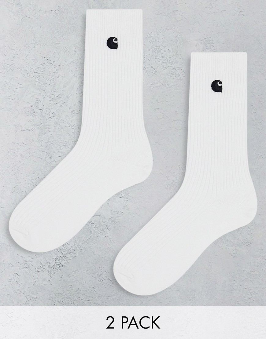 Carhartt WIP madison 2 pack socks in white