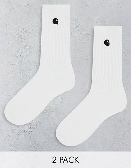 Carhartt WIP madison 2 pack socks in white