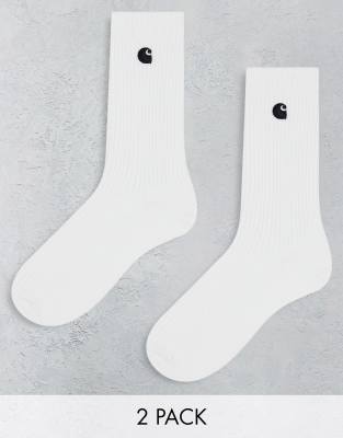  Carhartt WIP madison 2 pack socks in white