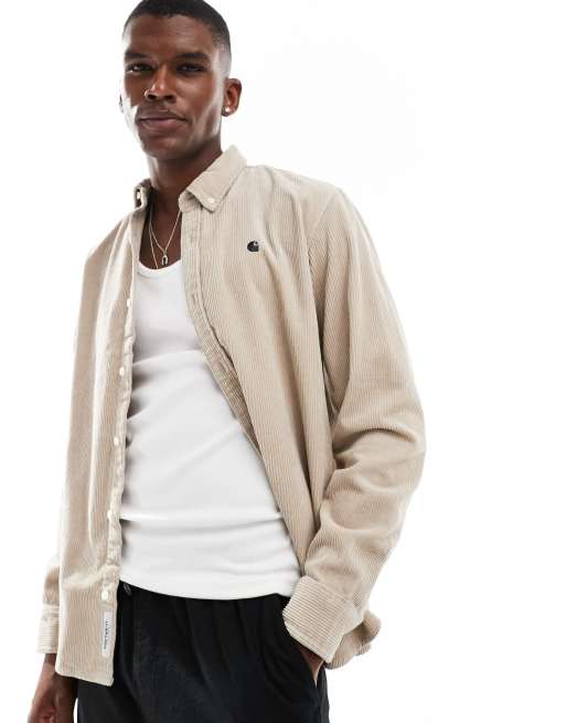 Carhartt WIP – Madison – Beżowa koszula sztruksowa z długimi rękawami
