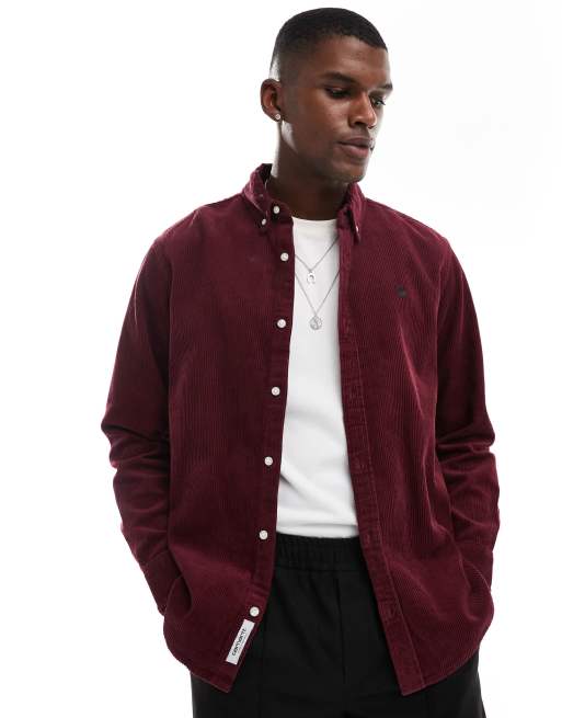 Carhartt WIP - Madison - Camicia bordeaux a maniche lunghe in velluto a coste