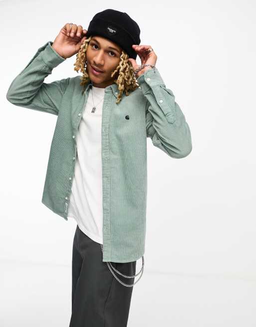 Carhartt WIP – Madison – Cord-Hemd in Grün
