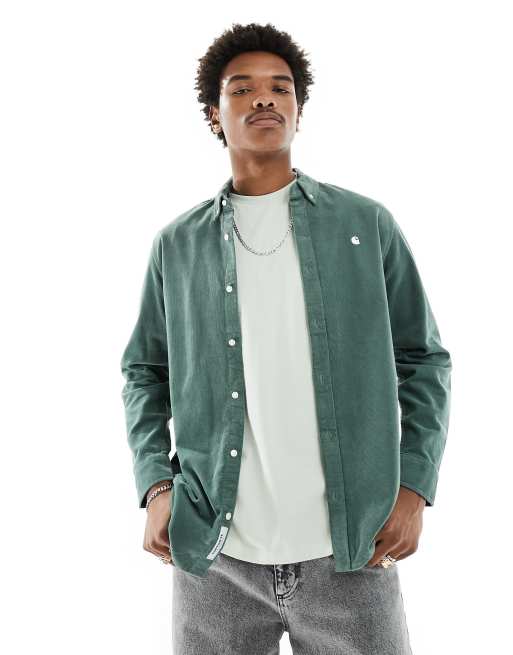 Carhartt WIP – Madison – Cord-Hemd in Grün