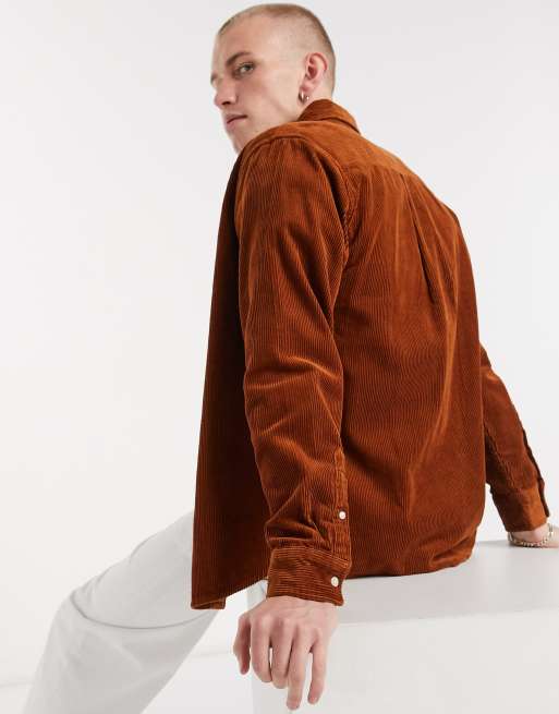 Carhartt WIP Madison cord shirt in burnt orange, 2 of 4