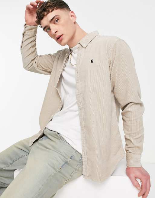Carhartt WIP Madison corduroy shirt in beige, 2 of 4