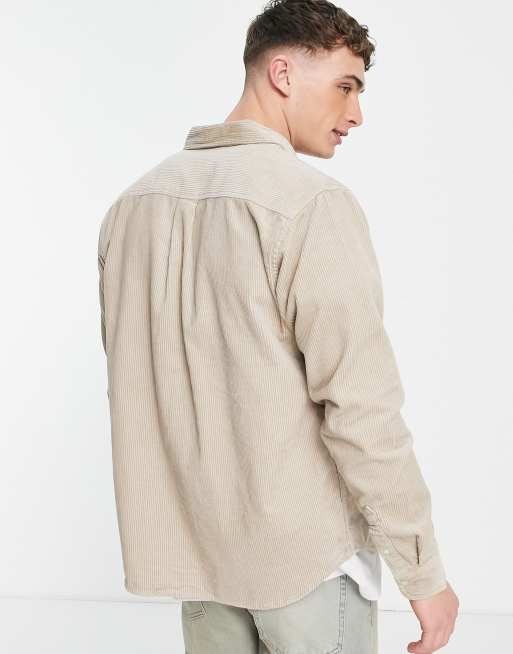 Carhartt WIP Madison corduroy shirt in beige, 3 of 4