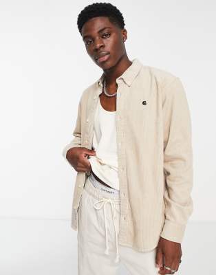 Carhartt WIP madison corduroy shirt in beige-Neutral