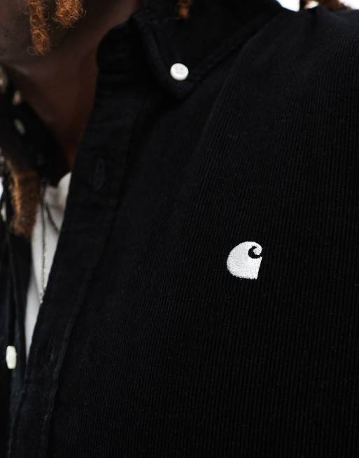 Carhartt WIP Madison corduroy shirt in black, 3 of 4