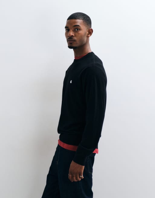 Carhartt WIP Madison knitted jumper in black, 4 of 5