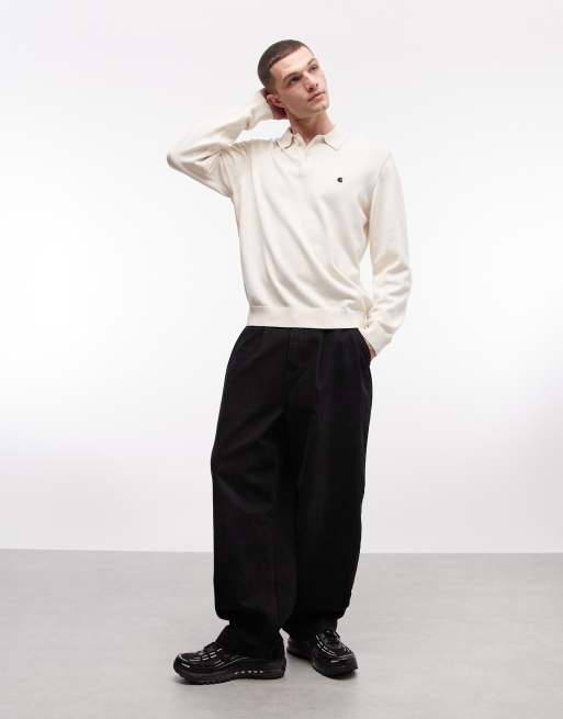 Carhartt WIP - Madison - Polo a maniche lunghe bianco sporco, 2 di 5