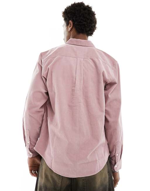 Carhartt WIP - Madison - Skjorte i pink jernbanefløjl, 3 af 4