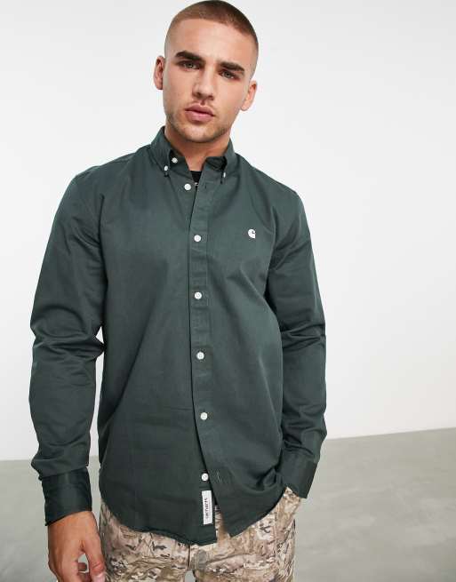 Carhartt WIP madison twill shirt in green | ASOS