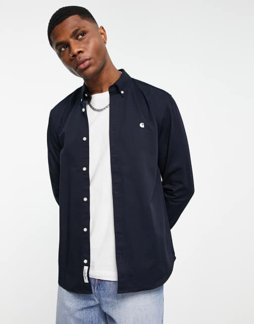 Carhartt WIP madison twill shirt in navy