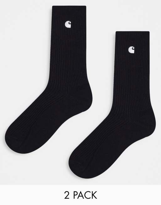 Carhartt WIP – Madison – Zestaw 2 par czarnych skarpetek