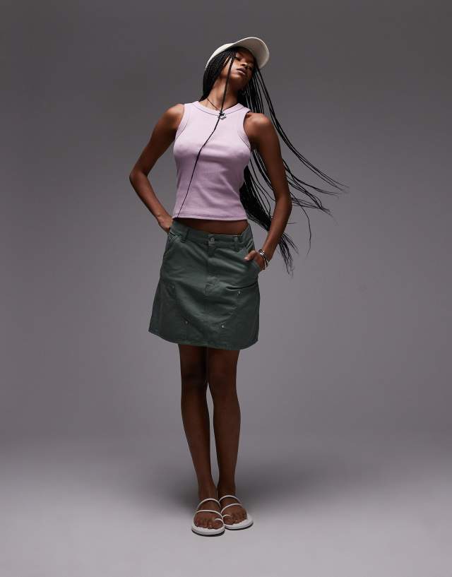 Carhartt WIP Maeve double knee skirt in khaki | ASOS
