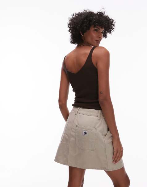 Carhartt WIP - Maeve - Gonna beige doppiata sulle ginocchia - view 1