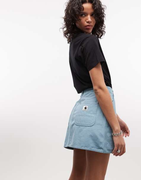 Carhartt WIP - Maeve - Mini rok met dubbele kniestukken in blauw - view 1