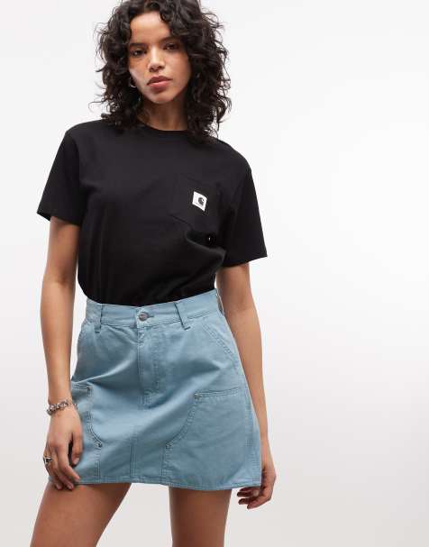 Carhartt WIP - Maeve - Minigonna blu doppiata sulle ginocchia - view 1