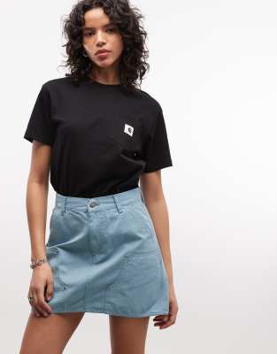 Carhartt WIP - Maeve - Minirock in Blau mit doppelter Stofflage am Knie