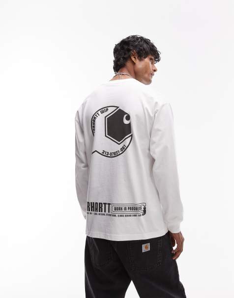 Carhartt WIP - Maglietta a maniche lunghe bianca con motivo "Industry" - view 1