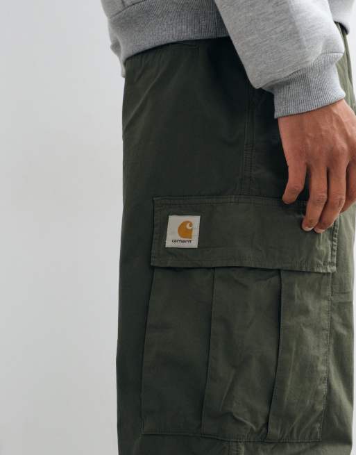 Carhartt WIP Mandler extra-loose baggy cargo pant in leaf green, 4 of 5