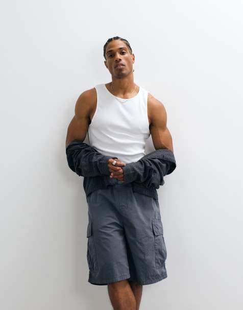 Carhartt WIP Mandler shorts cargo extra larghi grigi - view 1