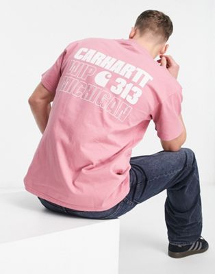 Carhartt WIP manual t-shirt in pink - ASOS Price Checker