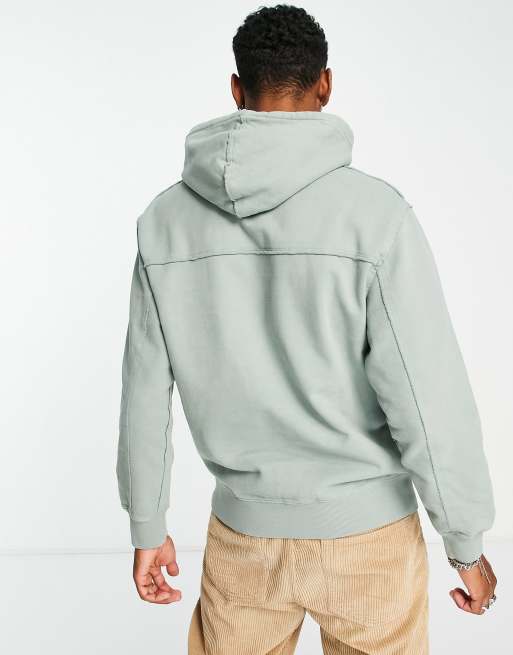 Carhartt WIP marfa raw seam hoodie in green | ASOS