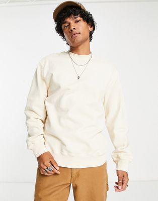 Carhartt WIP marfa raw seam sweatshirt in off white