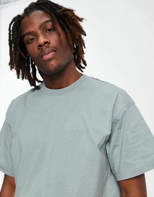 Carhartt WIP marfa raw seam t-shirt in green | ASOS